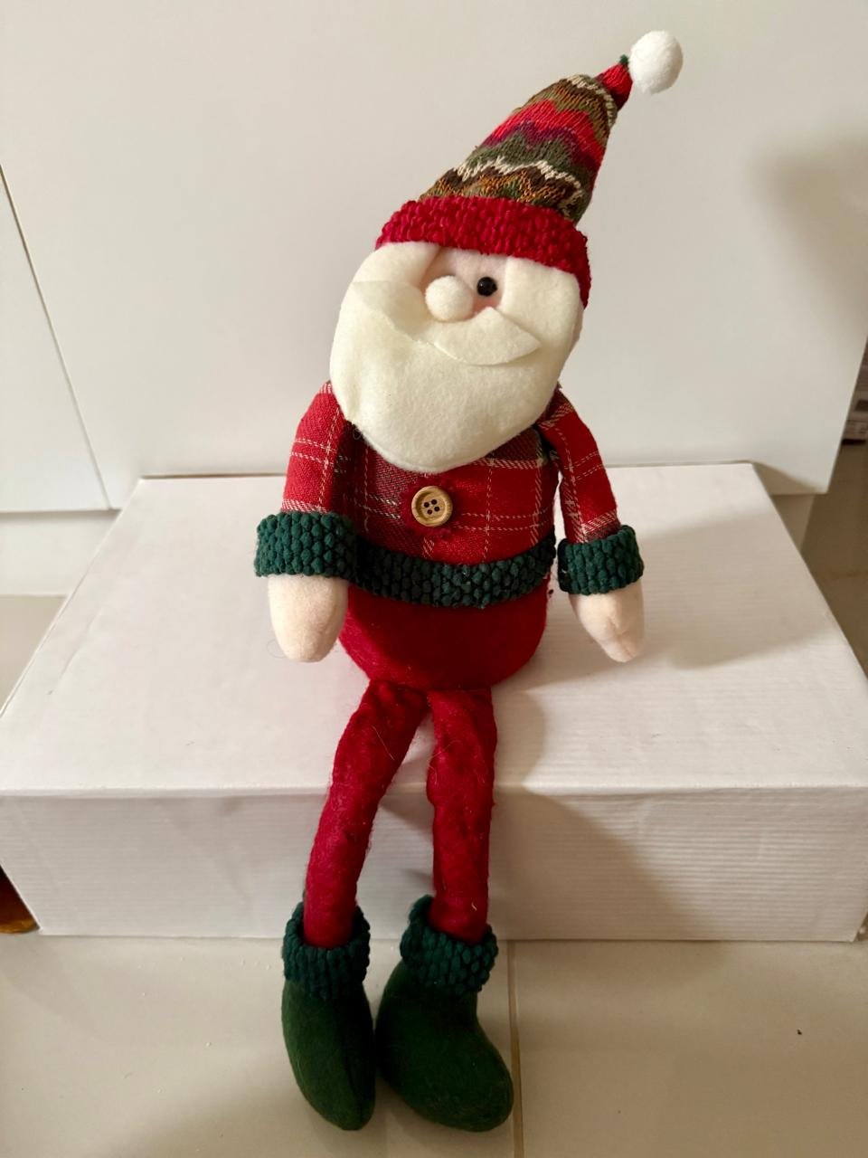 Papai Noel de Tecido Pernas Flexíveis